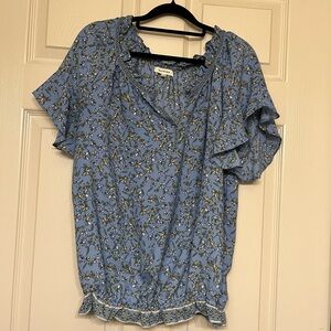 Max Studio Blue Floral Blouse